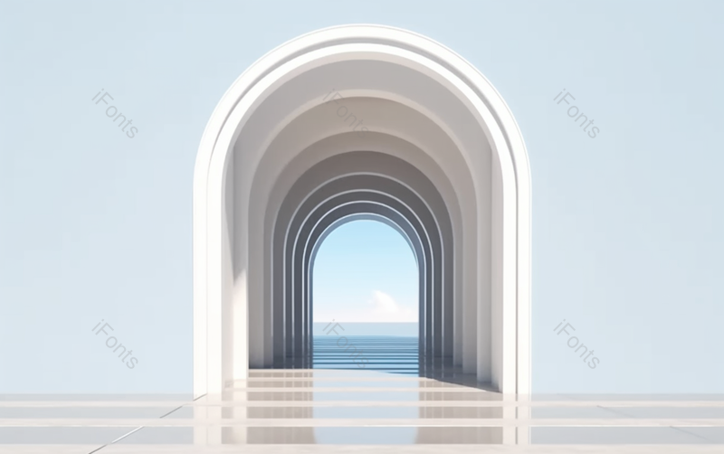 3d渲染拱廊几何背景简单建筑廊道,高清,摄影图,摄影图片,图片大全,摄影图免费下载